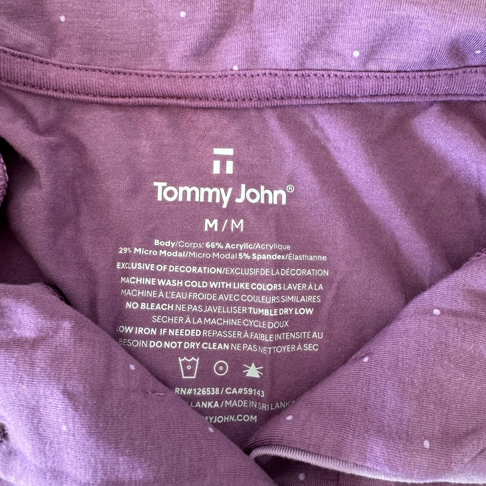 Tommy John Purple and White polka dot Pajama set - Picture 2 of 7
